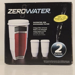 ZeroWater 2 Pack 5 Stage Ion Exchange Filters Advanced Filtration Recyclable New - Picture 1 of 4