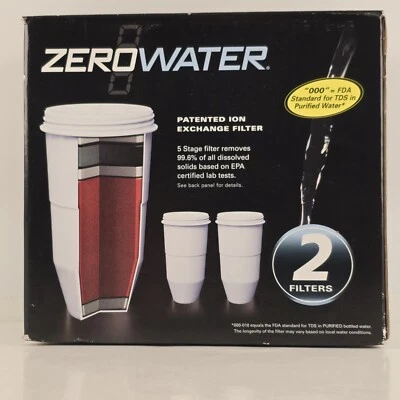 ZeroWater 2 Pack 5 Stage Ion Exchange Filters Advanced Filtration Recyclable New - Image 1 of 4