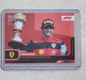 2022 Topps Now Formula 1 Carlos Sainz Red Parallel #02/10 #32 First Win - Picture 1 of 6