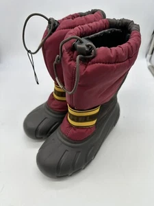 Sorel Youth Snow Winter Boots Kids Size 2 Maroon NY1799-228 - Picture 1 of 6