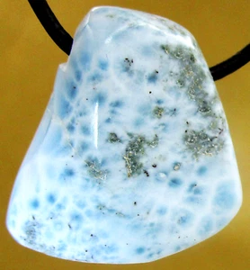 LARIMAR XL Freeform Trommelstein gebohrt EDELSTEIN ANHÄNGER AA-Qualität Nr.64 - Bild 1 von 2