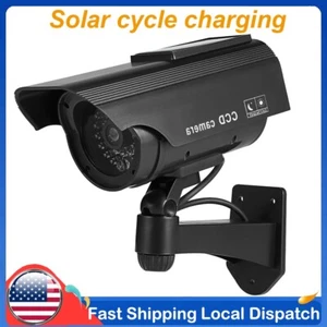 IP65 Solar Power Dummy Fake Security CCTV Camera LED Light Surveillance Outdoor - Picture 1 of 13