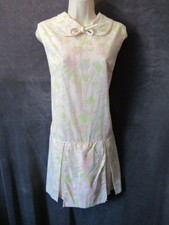 60's 70's Vintage Liberty Circle Pink Floral Stripe Romper Sun Dress Playsuit Xl