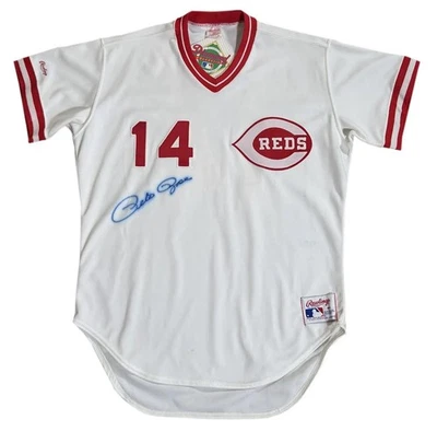 Vintage Rawlings Cincinnati Reds Pete Rose Home Authentic Signed Jersey  Size 44 - Image 1 of 4