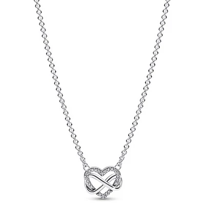 Pandora Collana In Argento Per Donne Cuore Infinito Brillante 392666C01-5 - Immagine 1 di 4