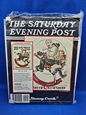 Stoney Creek Grandpa Takes the Riins X Stitch Kit Navidad Mecedor Rockwell Foto 1 de 4