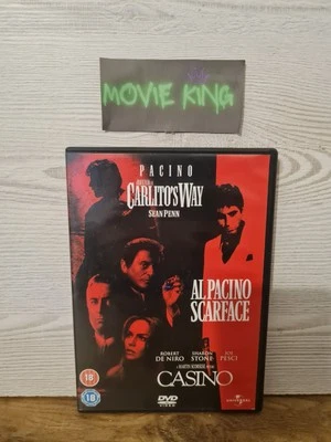 Scarface / Casino / Carlito's Way (DVD, 2008) Gangster [Region 2] [UK] Cert 18 - Image 1 of 4