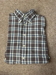 GANT Mens Size Medium Brown Grey Plaid Long Sleeve Shirt Casual Button Down - Picture 1 of 6
