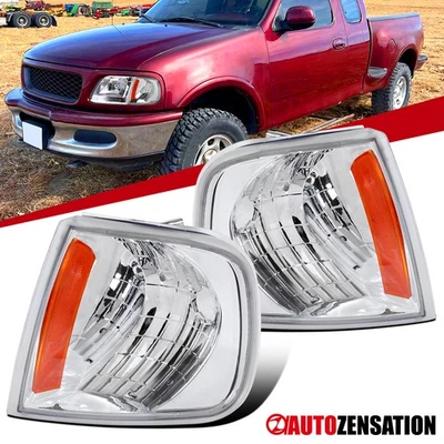 Fit 1997-2003 Ford F150 Expedition Bumper Corner Turn Signal Lights Left+Right Foto 1 de 4