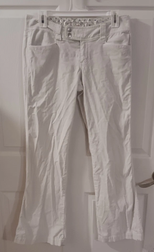 Vintage 1990s Y2K Aeropostale Womens Size 5/6 White Pants 98%cotton 2%spandex Foto 1 de 1