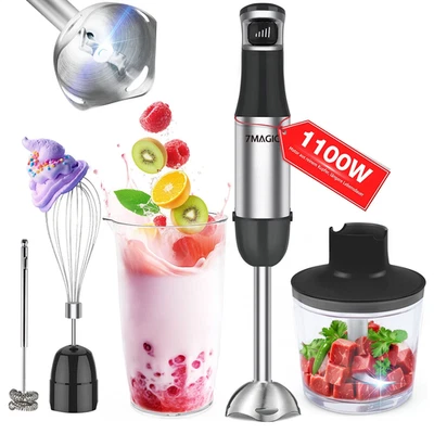 Stabmixer Elektrischer Stabmixer Set 5 in 1 Pürierstab handmixer Mixer 5 Gänge - Bild 1 von 4