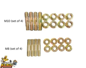 Universal | Turbo Flange Bolts | Steel | 4 Bolts 8 Nuts - M10 - Picture 1 of 4