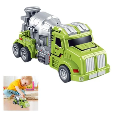 Kid's Car Mixer Truck Transformation Robot Soldier Toy Engineering Vehicle X3X6 - Image 1 of 4