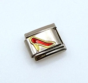 Dije italiano de tacón alto rojo eslabón de 9 mm - diseño de zapato se adapta a pulsera de nominación - Imagen 1 de 2