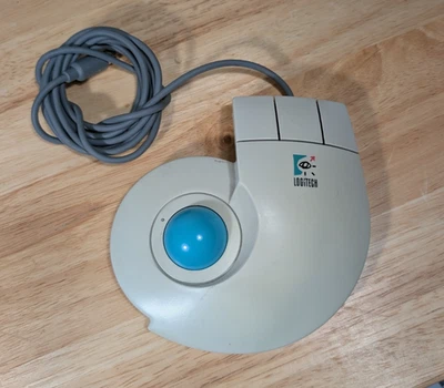Vintage Logitech T-CD2-6F Wired Trackball Trackman Stationary Mouse PS/2 - Image 1 of 2