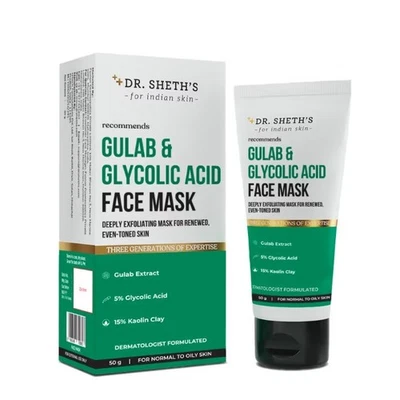 Dr. Sheth's 5% Gulab & 5% Glycolic Acid Exfoliating brightening Face Mask 50g - Image 1 of 4
