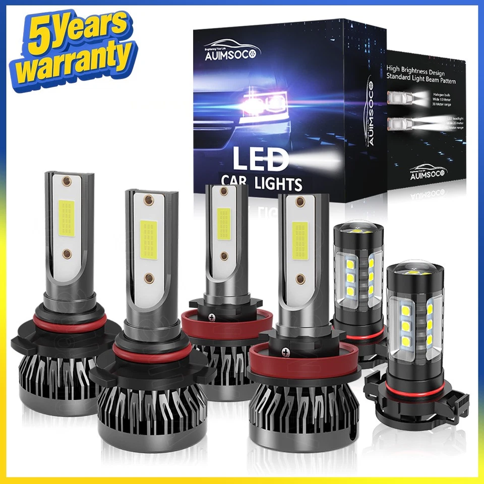 LED Headlight Bulbs Fog Light Combo High Low Beam For Chevrolet Spark 2011-2012 - Image 1 of 4