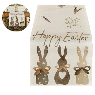 Vibrant Spring Bunny Design Table Runner 13 x 72 inches Kitchen Accent - Image 1 of 4