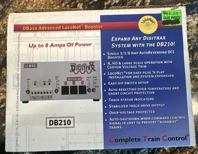 Digitrax DB210 Advanced LocoNet Booster for DCC - MultiScale - NIP - Image 1 of 4