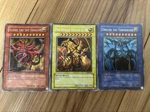 2003 Slifer GBI-001 Obelisk GBI-002 Ra GBI-003 Secret Rare YuGiOh English Promo - Picture 1 of 8