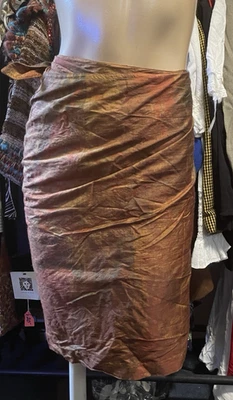 Falda envolvente multicolor 100 % seda oxidada mediana de colección, Linda Allard para Ellen Tracy grande Foto 1 de 4