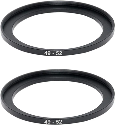 (2 Pcs) 49-52MM Step-Up Ring Adapter, 49Mm to 52Mm Step up Filter Ring, 49Mm Mal - Image 1 of 4