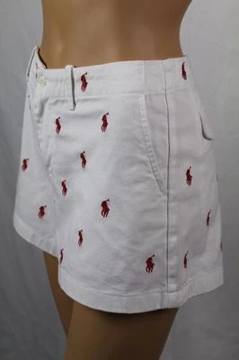 Ralph Lauren Sport WHITE SHORTS RED PONIES PONY LOGO NWT 8 - Image 1 of 2