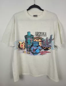 VTG 90s Arizona Wrap Around Graphic Southwest Tribal Cactus Pepper T-Shirt Sz XL - Picture 1 of 7