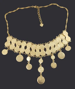 Bollywood Altin Kolye Ceyrek Tüm Münzen Schmuck Kette Münze Collier Hint Arabic. - Bild 1 von 1