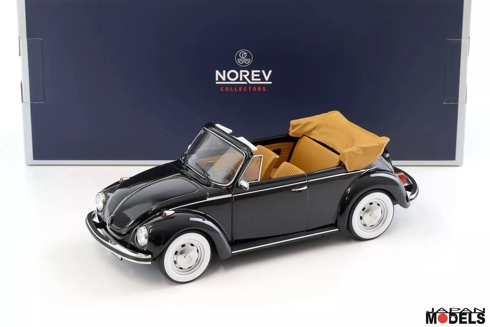 Volkswagen VW Bettle 1303 Cabriolet 1973 Black Norev 188533 Die Cast 1/18 - Immagine 1 di 4