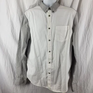 Rag & Bone Slim Fit Mens Size XL Gray White Long Sleeve Button Down Cotton Shirt - Picture 1 of 4