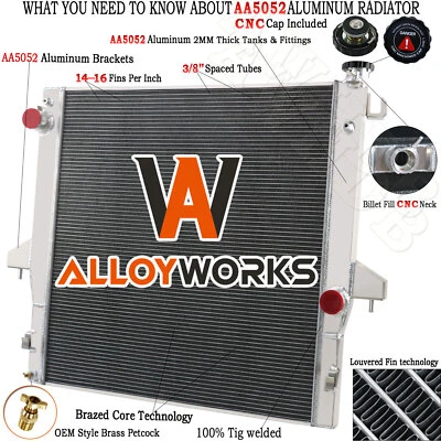 Aluminum 4 Row Radiator For 2003-10 DODGE RAM 2500 3500 4500 5500 5.9L L6 DIESEL - Image 1 of 4