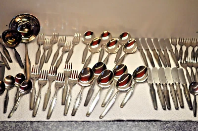 altes Besteck WMF  90 versilbert 65 Teile - für 12 Personen - teils ungebraucht - Bild 1 von 4