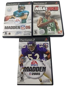 Lot of 3 PS2; EA Sports Madden 06 and 05 NBA 2K9  - Picture 1 of 5