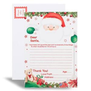 Letter To Santa with Addressed Envelope Father Christmas Kid Cute Novelty XMAS 
