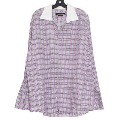 Camisa de vestir Sean John para hombre con botones a medida manga larga a cuadros 18,5 34/35 grande EH Foto 1 de 4