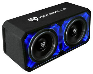 Rockville Dv12K6D2 Dual 12" 4800w Car Audio Subwoofers Plexi Sub Enclosure Box