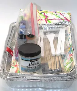 Forniture per marmorizzazione carta artigianale per bambini usati libri pittura acrilica padelle preparazione superfici - Foto 1 di 10