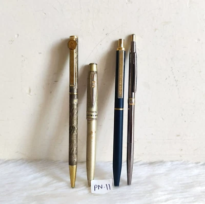 Vintage Original Multi Brand Metall Schreiben Kugelschreiber Dekor Sammler 4Pcs - Bild 1 von 4