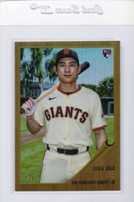 2024 Topps Chrome Jung Hoo Lee 1962 Rookie Gold Refractor 41/50 Lids/Ness #10 - Image 1 of 2