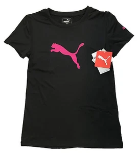 Puma Brand KIDS Girl's PUMA Logo Short Sleeve Crew Neck Sport T-Shirt - Foto 1 di 5