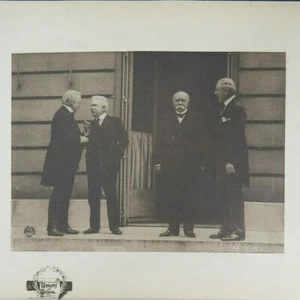 Fotodruck 1. Weltkrieg Lloyd-George, Orlando, Clemenceau & Wilson Paris Orig.1923 - Bild 1 von 9