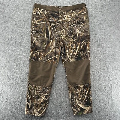 Drake Waterfowl Pants Mens XL 40 42 Brown Realtree Max 5 Camo Fleece Lined Pants - Image 1 of 4