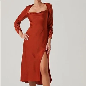 ASTR The Label Rust Gracie Dress- Size L - Picture 1 of 5