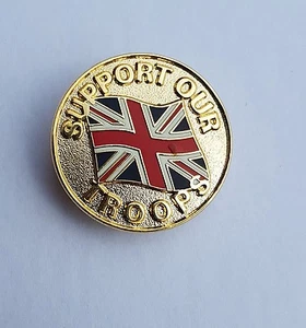 ¡Apoya a nuestras tropas insignia esmalte pin insignia Oi! - Imagen 1 de 1