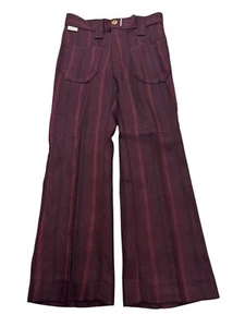 Vintage NWT Farah Custom Stripe II Slim Flare Pants Size 6 Slim Maroon #452 780 - Picture 1 of 14