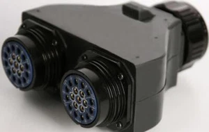 Lex 19-Pin 6-Circuit Splitter, (1) 19-Pin Inlet with (2) 19-Pin Outlets - Picture 1 of 2