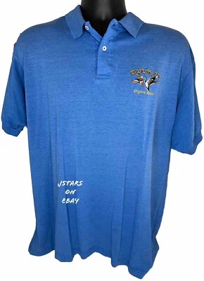 1980s 1990s VIRGINIA BEACH, VA DUCK-IN RESTAURANT POLO SHIRT BLUE XL EUC VINTAGE - Image 1 of 4