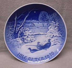 Bing & Grondahl Christmas Plate 1970 Til Jul i skovbrynet Pheasants In The Snow