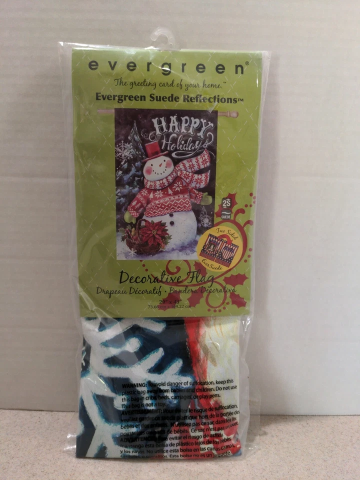 Evergreen Norwegian Christmas Double Sided Suede House Flag 29 inches